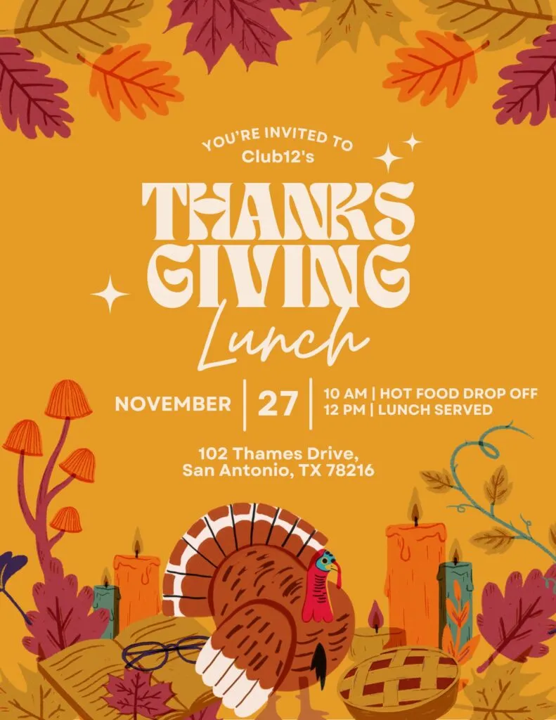 Club12 11.27.25 Thanksgiving Lunch Flyer